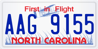 NC license plate AAG9155