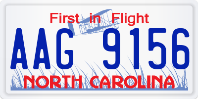 NC license plate AAG9156