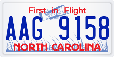 NC license plate AAG9158