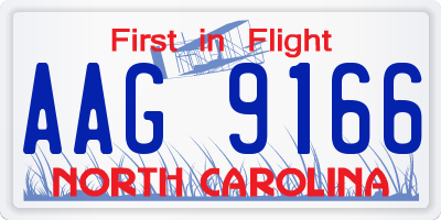 NC license plate AAG9166