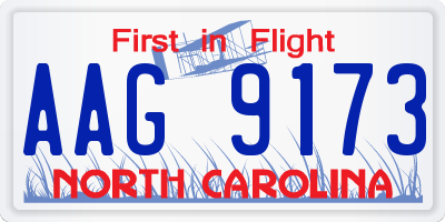 NC license plate AAG9173