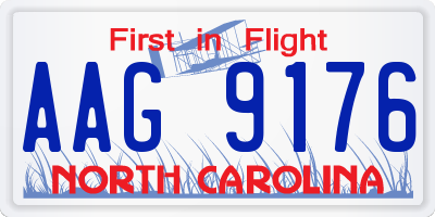 NC license plate AAG9176