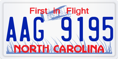 NC license plate AAG9195