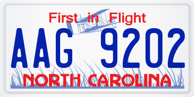 NC license plate AAG9202