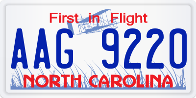 NC license plate AAG9220