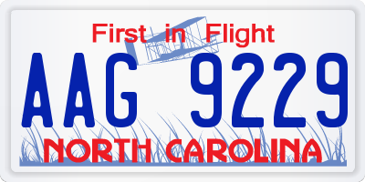 NC license plate AAG9229