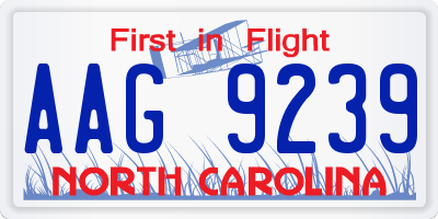 NC license plate AAG9239