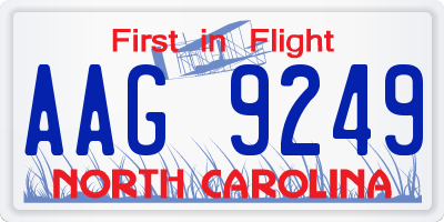 NC license plate AAG9249