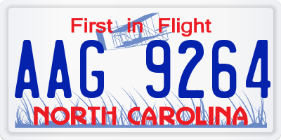 NC license plate AAG9264