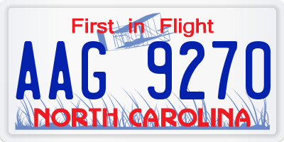 NC license plate AAG9270