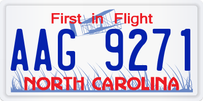 NC license plate AAG9271