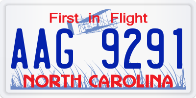 NC license plate AAG9291