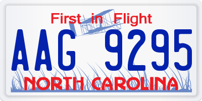 NC license plate AAG9295