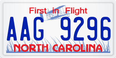 NC license plate AAG9296