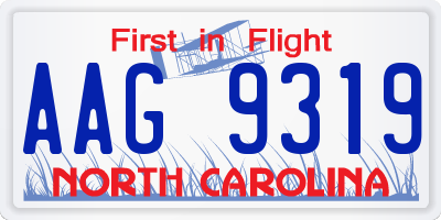 NC license plate AAG9319