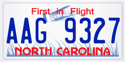 NC license plate AAG9327