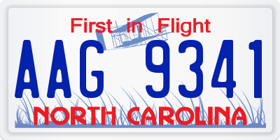 NC license plate AAG9341