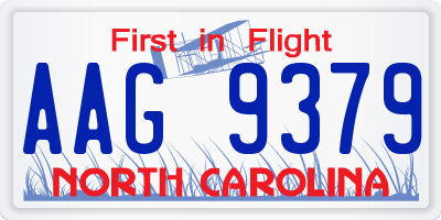 NC license plate AAG9379