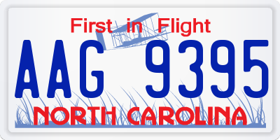 NC license plate AAG9395