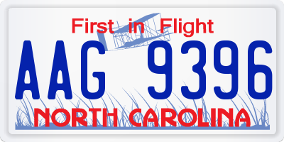 NC license plate AAG9396