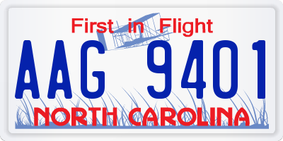 NC license plate AAG9401
