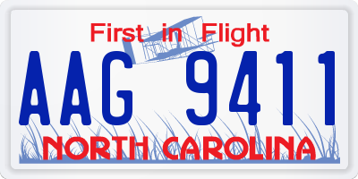 NC license plate AAG9411