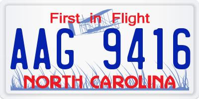NC license plate AAG9416