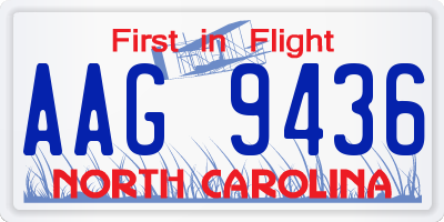 NC license plate AAG9436