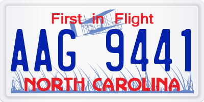 NC license plate AAG9441