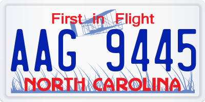 NC license plate AAG9445