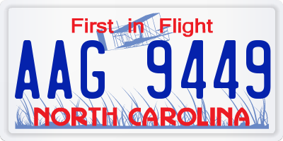 NC license plate AAG9449