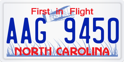 NC license plate AAG9450