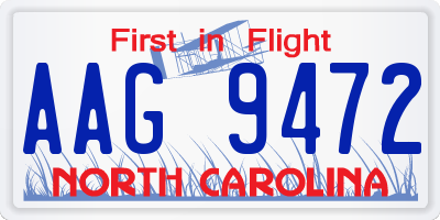 NC license plate AAG9472