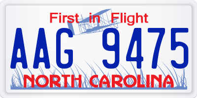NC license plate AAG9475