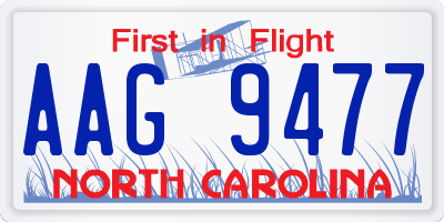 NC license plate AAG9477