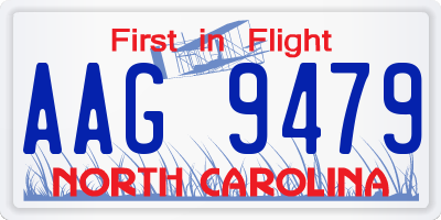 NC license plate AAG9479