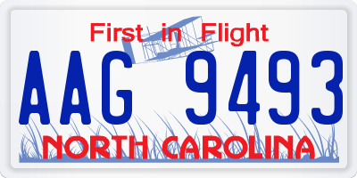 NC license plate AAG9493