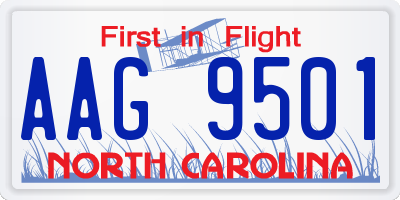NC license plate AAG9501
