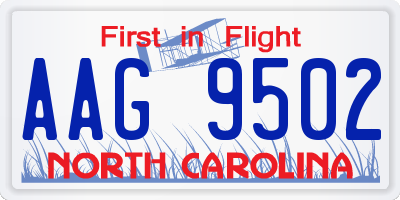 NC license plate AAG9502