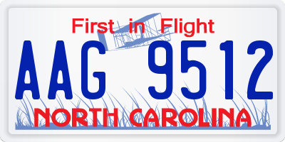 NC license plate AAG9512