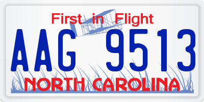 NC license plate AAG9513