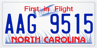 NC license plate AAG9515