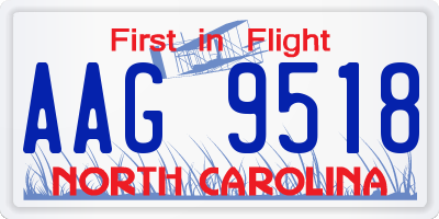 NC license plate AAG9518