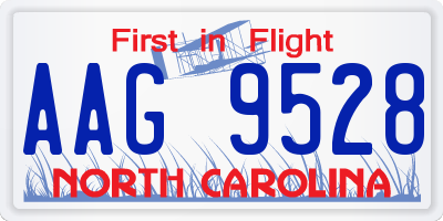 NC license plate AAG9528
