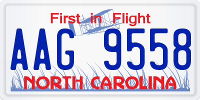 NC license plate AAG9558