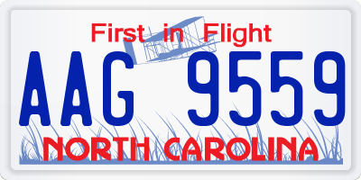 NC license plate AAG9559