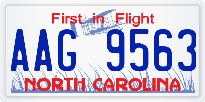 NC license plate AAG9563