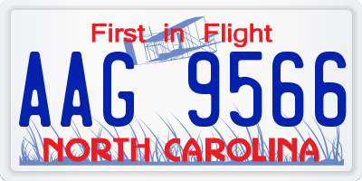 NC license plate AAG9566