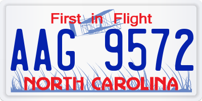 NC license plate AAG9572