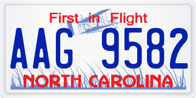 NC license plate AAG9582
